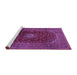 Sideview of Machine Washable Medallion Purple Traditional Area Rugs, wshtr2416pur