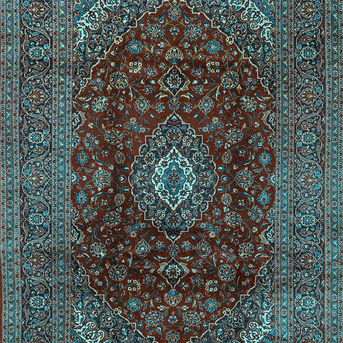 Medallion Light Blue Traditional Rug, tr2416lblu
