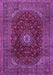 Machine Washable Medallion Purple Traditional Area Rugs, wshtr2416pur
