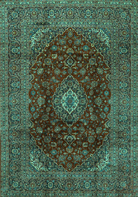 Medallion Turquoise Traditional Rug, tr2416turq