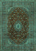 Medallion Turquoise Traditional Rug, tr2416turq