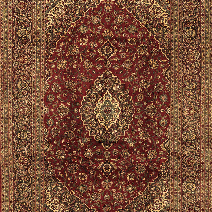 Machine Washable Medallion Brown Traditional Rug, wshtr2416brn