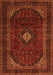 Serging Thickness of Machine Washable Persian Orange Traditional Area Rugs, wshtr2417org