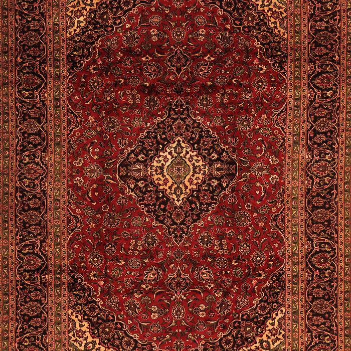 Serging Thickness of Machine Washable Persian Orange Traditional Area Rugs, wshtr2417org