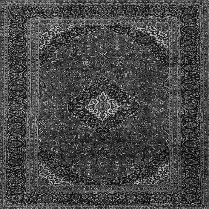 Round Machine Washable Persian Gray Traditional Rug, wshtr2417gry