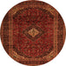 Machine Washable Persian Orange Traditional Area Rugs, wshtr2417org