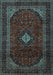 Machine Washable Persian Light Blue Traditional Rug, wshtr2417lblu