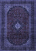 Machine Washable Persian Blue Traditional Rug, wshtr2417blu