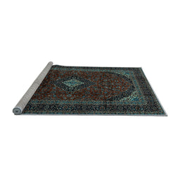 Sideview of Machine Washable Persian Light Blue Traditional Rug, wshtr2417lblu