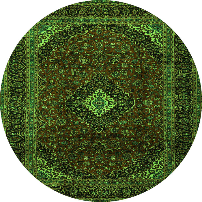Machine Washable Persian Green Traditional Area Rugs, wshtr2417grn
