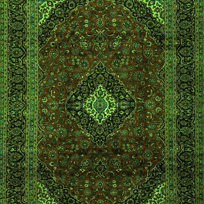 Serging Thickness of Machine Washable Persian Green Traditional Area Rugs, wshtr2417grn