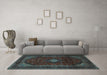 Machine Washable Persian Light Blue Traditional Rug in a Living Room, wshtr2417lblu