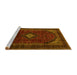 Sideview of Machine Washable Persian Yellow Traditional Rug, wshtr2417yw