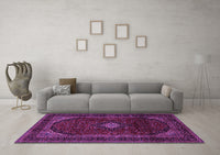 Machine Washable Persian Purple Traditional Rug, wshtr2417pur