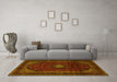 Machine Washable Persian Yellow Traditional Rug in a Living Room, wshtr2417yw