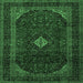 Square Machine Washable Persian Emerald Green Traditional Area Rugs, wshtr2417emgrn