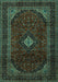 Machine Washable Persian Turquoise Traditional Area Rugs, wshtr2417turq