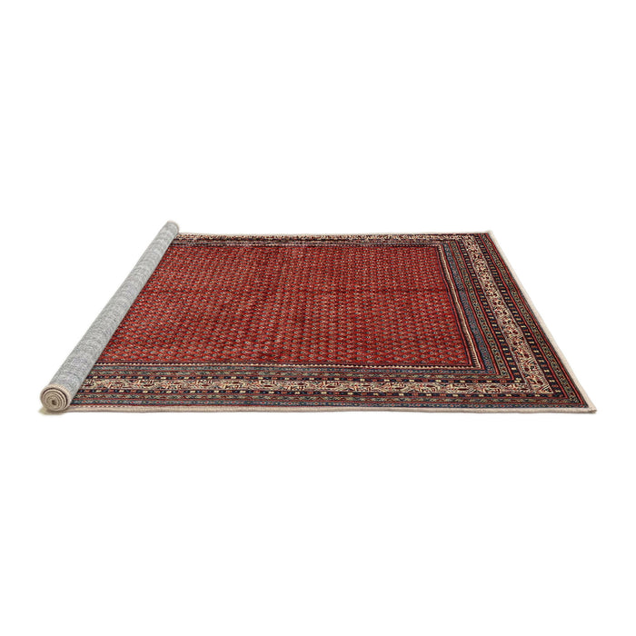 Sideview of Machine Washable Traditional Orange Salmon Pink Rug, wshtr2418