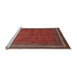 Sideview of Machine Washable Traditional Orange Salmon Pink Rug, wshtr2418