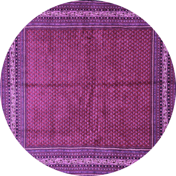 Round Machine Washable Persian Purple Traditional Area Rugs, wshtr2418pur