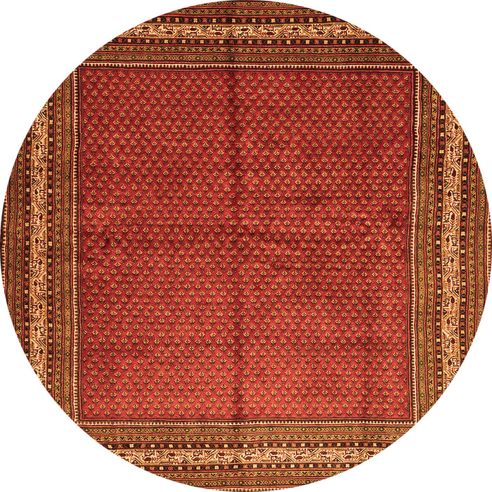 Machine Washable Persian Orange Traditional Area Rugs, wshtr2418org
