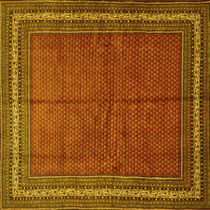 Square Persian Yellow Traditional Rug, tr2418yw