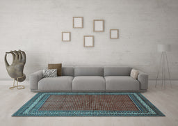 Machine Washable Persian Light Blue Traditional Rug in a Living Room, wshtr2418lblu