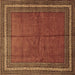 Square Persian Brown Traditional Rug, tr2418brn