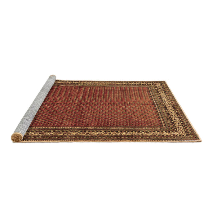 Sideview of Machine Washable Persian Brown Traditional Rug, wshtr2418brn