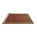 Sideview of Machine Washable Persian Brown Traditional Rug, wshtr2418brn