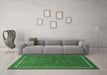 Machine Washable Persian Emerald Green Traditional Area Rugs in a Living Room,, wshtr2418emgrn