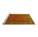 Sideview of Machine Washable Persian Yellow Traditional Rug, wshtr2418yw