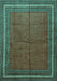 Machine Washable Persian Turquoise Traditional Area Rugs, wshtr2418turq