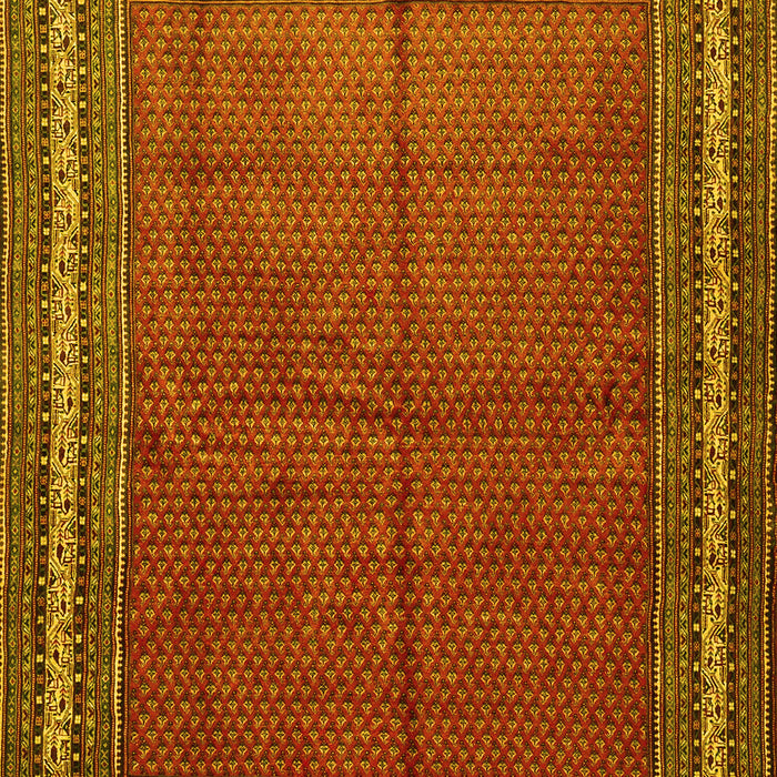 Machine Washable Persian Yellow Traditional Rug, wshtr2418yw