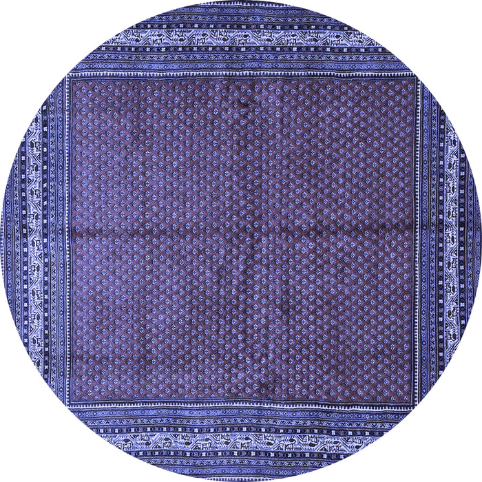 Round Persian Blue Traditional Rug, tr2418blu