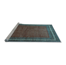 Sideview of Machine Washable Persian Light Blue Traditional Rug, wshtr2418lblu