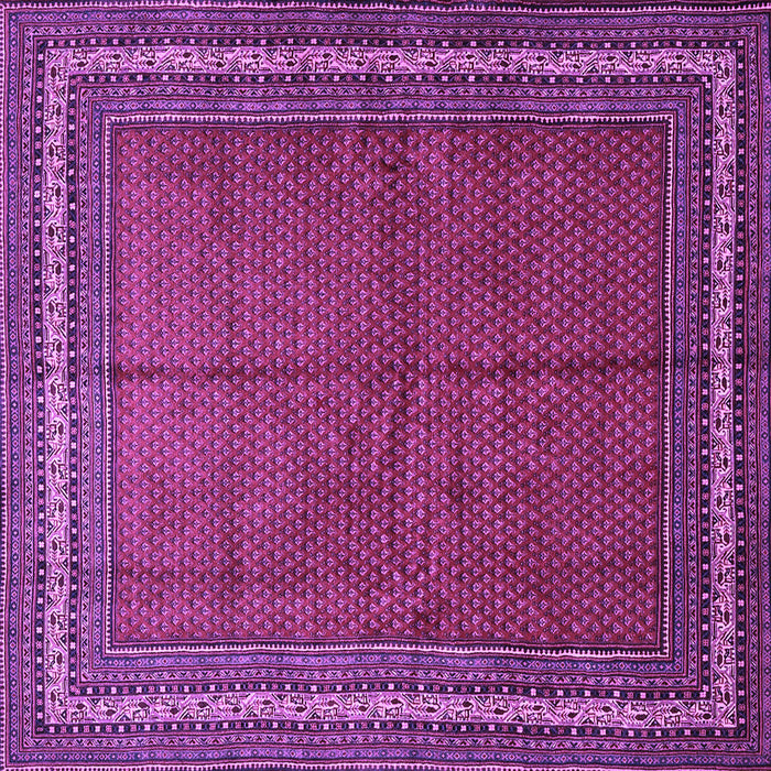 Square Machine Washable Persian Purple Traditional Area Rugs, wshtr2418pur