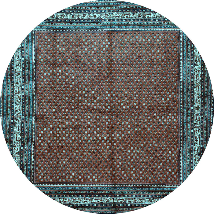 Round Persian Light Blue Traditional Rug, tr2418lblu