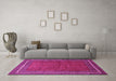 Machine Washable Persian Pink Traditional Rug in a Living Room, wshtr2418pnk