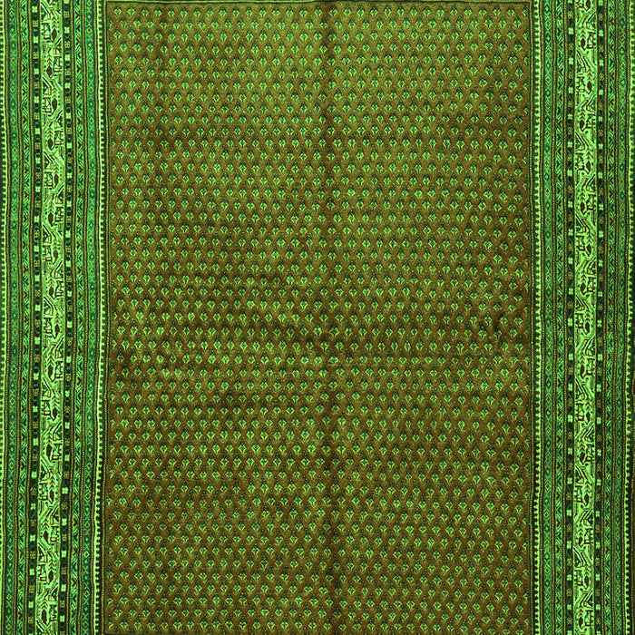 Serging Thickness of Machine Washable Persian Green Traditional Area Rugs, wshtr2418grn