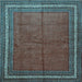 Square Persian Light Blue Traditional Rug, tr2418lblu