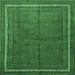 Square Persian Emerald Green Traditional Rug, tr2418emgrn