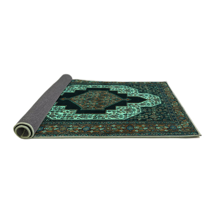 Sideview of Persian Turquoise Traditional Rug, tr2419turq