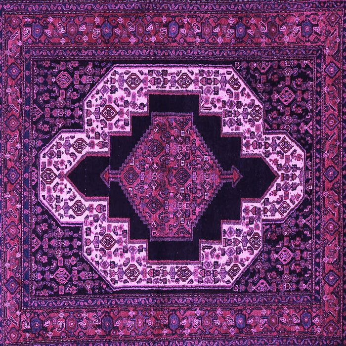 Square Machine Washable Persian Purple Traditional Area Rugs, wshtr2419pur