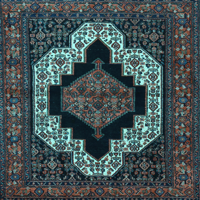 Square Machine Washable Persian Light Blue Traditional Rug, wshtr2419lblu