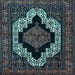 Square Machine Washable Persian Light Blue Traditional Rug, wshtr2419lblu