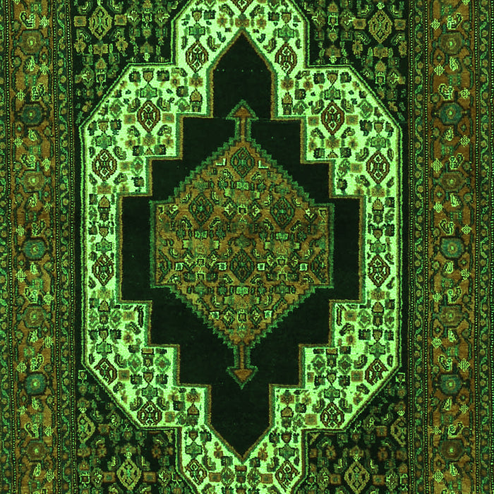 Serging Thickness of Machine Washable Persian Green Traditional Area Rugs, wshtr2419grn