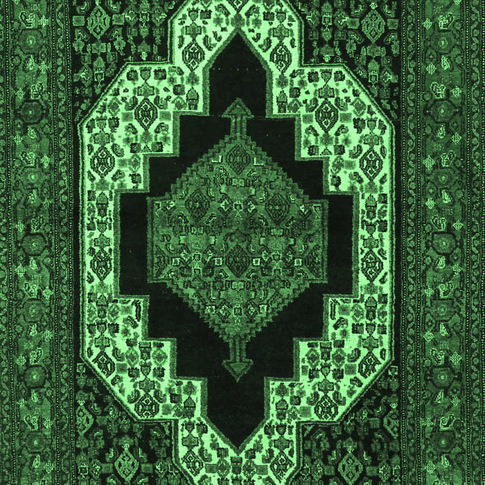 Machine Washable Persian Emerald Green Traditional Area Rugs, wshtr2419emgrn