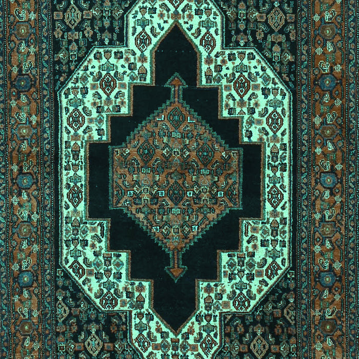 Machine Washable Persian Turquoise Traditional Area Rugs, wshtr2419turq
