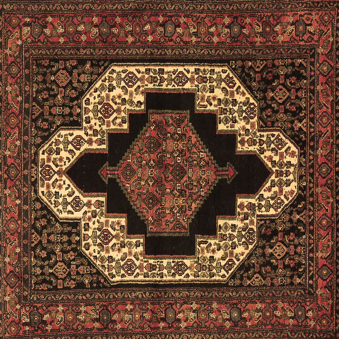Square Persian Brown Traditional Rug, tr2419brn